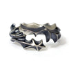Wholesale Men's Retro Opening Irregular Geometric Stripe Wings Ring In Agate Punk Style