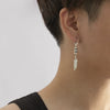 Wholesale Men's Retro Punk Fashion Alloy Feather Leaf Pendant Earrings With Electroplating