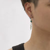 Wholesale Men's Retro Punk Fashion Alloy Feather Leaf Pendant Earrings With Electroplating