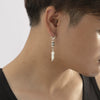 Wholesale Men's Retro Punk Fashion Alloy Feather Leaf Pendant Earrings With Electroplating