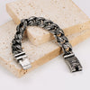 Wholesale Men's Retro Punk Hiphop Geometric Stainless Steel Electroplated Bracelet