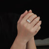 Wholesale Men's 925 Silver Geometric Moissanite Inlay Ring