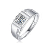 Wholesale Men's 925 Silver Geometric Moissanite Inlay Ring