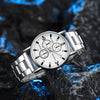 Wholesale Men's Simple Casual Quartz Watch With Stainless Steel Band And Round Dial Made Of Plastic Case And Alloy Buckle