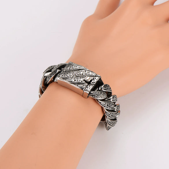 Wholesale Men's Simple Geometric Electroplated Stainless Steel Bracelet Jewelry