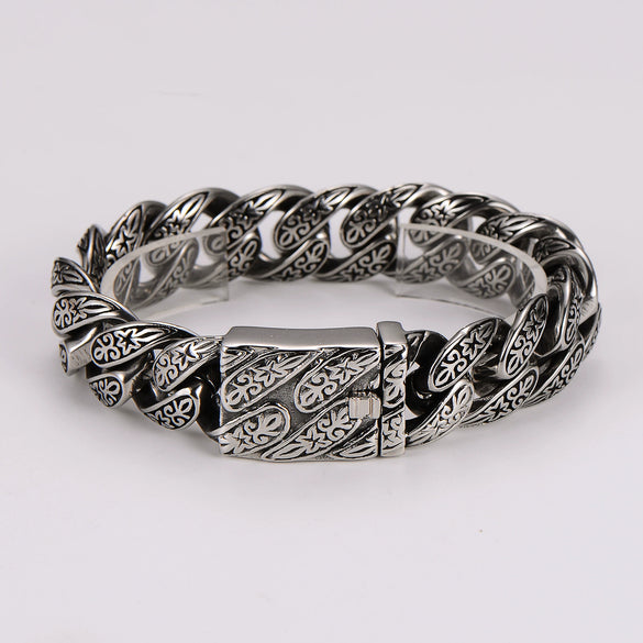 Wholesale Men's Simple Geometric Electroplated Stainless Steel Bracelet Jewelry