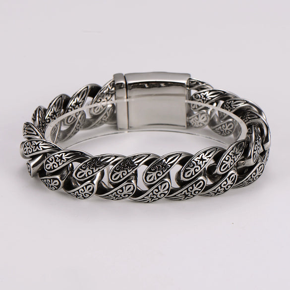 Wholesale Men's Simple Geometric Electroplated Stainless Steel Bracelet Jewelry