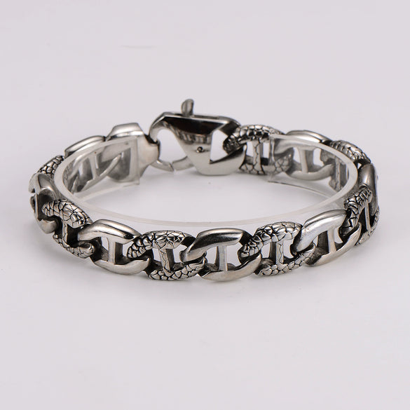 Wholesale Men's Simple Geometric Pattern Electroplated Stainless Steel Bracelet