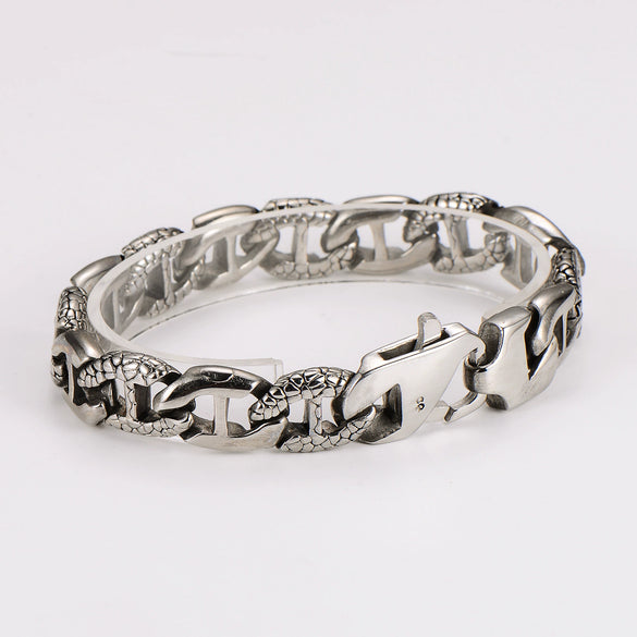 Wholesale Men's Simple Geometric Pattern Electroplated Stainless Steel Bracelet