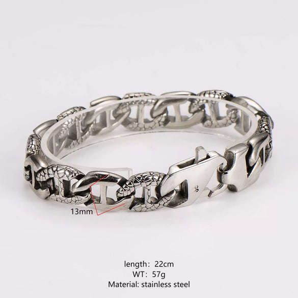 Wholesale Men's Simple Geometric Pattern Electroplated Stainless Steel Bracelet
