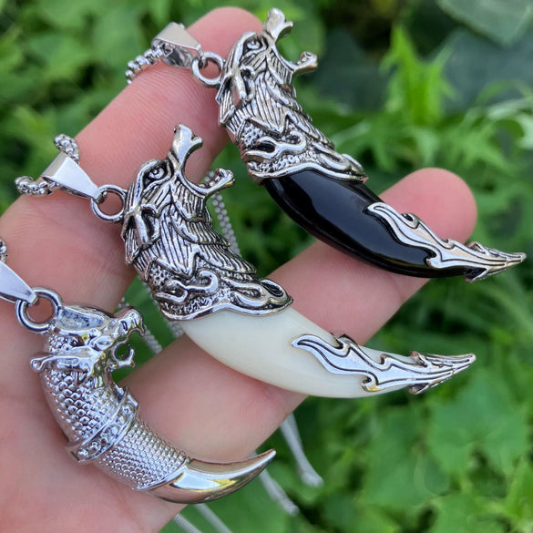 Wholesale Men's Spike Pendant Necklace With Silicone Material Ins Niche Design Handmade Animal And Zodiac Signs Pattern Ball Bead Chain