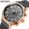 Wholesale Men's Sports Quartz Watch Alloy Case Genuine Leather Strap Round Dial