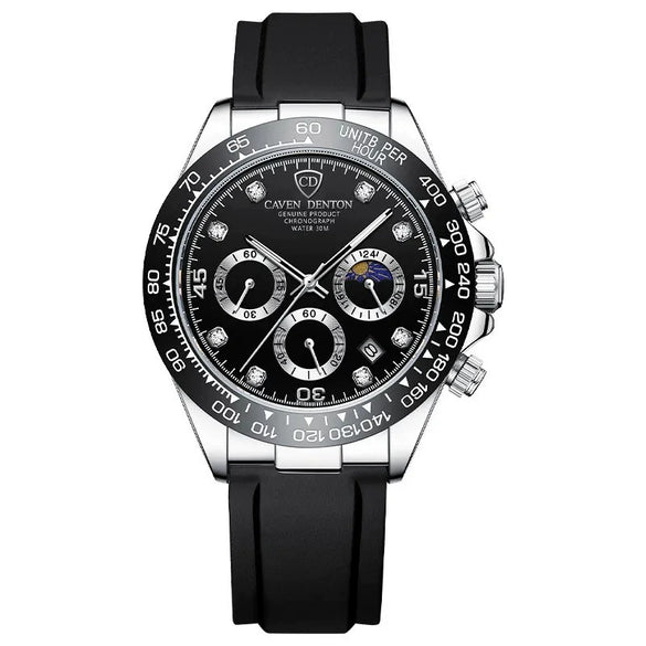 Wholesale Men's Sports Quartz Watch With Leather And Silicone Strap Alloy Case Mineral Reinforced Glass Mirror And Racing Dial