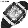 Wholesale Men's Sports Square Alloy Case Silicone Strap Quartz Watch