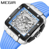 Wholesale Men's Sports Square Alloy Case Silicone Strap Quartz Watch