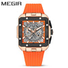 Wholesale Men's Sports Square Alloy Case Silicone Strap Quartz Watch
