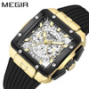 Wholesale Men's Sports Square Alloy Case Silicone Strap Quartz Watch