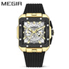 Wholesale Men's Sports Square Alloy Case Silicone Strap Quartz Watch