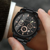 Wholesale Men's Sports Stainless Steel Band Round Dial Quartz Watch With Threeeye Sixpin Multifunction Waterproof Calendar