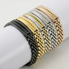 Wholesale Men's Stainless Steel And Titanium Steel Watch Chain Bracelet With Gold Inlaid And Geometric Style