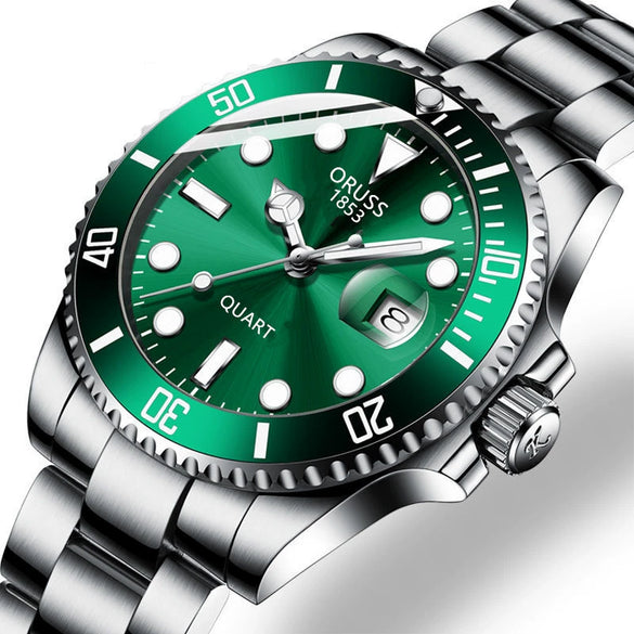 Wholesale Men's Stainless Steel Automatic Non Mechanical Fashion Business Luminous Waterproof Hollow Round Dial Watch