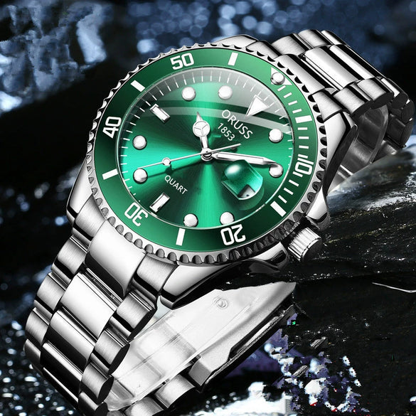 Wholesale Men's Stainless Steel Automatic Non Mechanical Fashion Business Luminous Waterproof Hollow Round Dial Watch