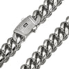 Wholesale Men's Stainless Steel Cuban Chain Necklace With Geometric Pattern Polished And Electroplated