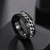 Wholesale Men's Stainless Steel Geometric Rotatable Embossed Ring With Electroplating