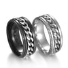 Wholesale Men's Stainless Steel Geometric Rotatable Embossed Ring With Electroplating