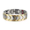 Wholesale Men's Titanium Steel Geometric Doublerow Magnet Bracelet With Gold Electroplating