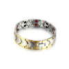 Wholesale Men's Titanium Steel Geometric Doublerow Magnet Bracelet With Gold Electroplating