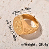 Wholesale Men's Titanium Steel Goldplated Vintage Animal Zodiac Eagle Ring