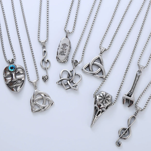 Wholesale Men's Titanium Steel Punk Style Geometric Jewelry With Polishing Treatment
