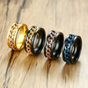 Wholesale Men's Titanium Steel Rotating Decompression Index Finger Ring Geometric Minimalist Electroplated Jewelry