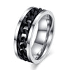 Wholesale Men's Titanium Steel Rotating Decompression Index Finger Ring Geometric Minimalist Electroplated Jewelry