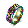 Wholesale Men's Titanium Steel Rotating Decompression Index Finger Ring Geometric Minimalist Electroplated Jewelry