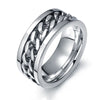 Wholesale Men's Titanium Steel Rotating Decompression Index Finger Ring Geometric Minimalist Electroplated Jewelry