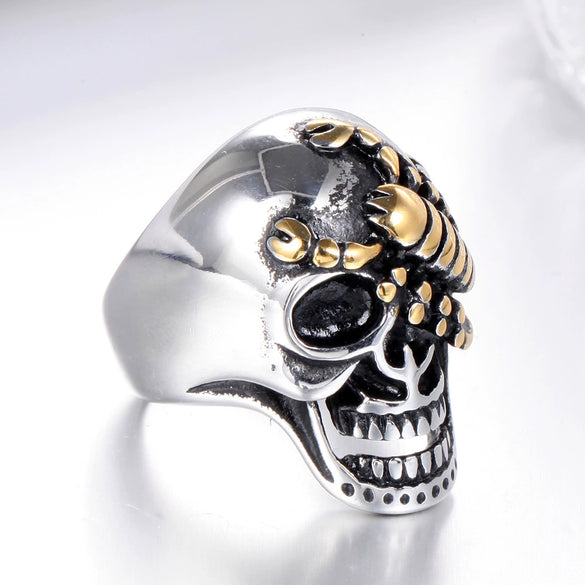 Wholesale Men's Titanium Steel Scorpion Ring With Geometric Pattern And Polishing Process