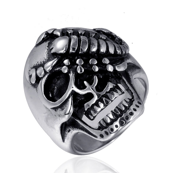 Wholesale Men's Titanium Steel Scorpion Ring With Geometric Pattern And Polishing Process