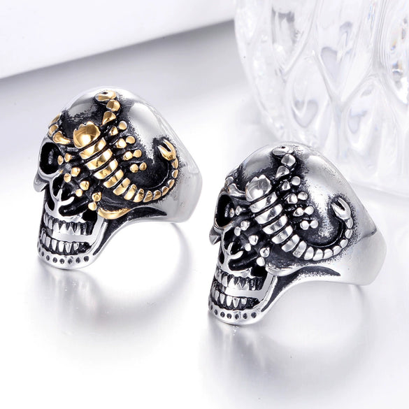 Wholesale Men's Titanium Steel Scorpion Ring With Geometric Pattern And Polishing Process