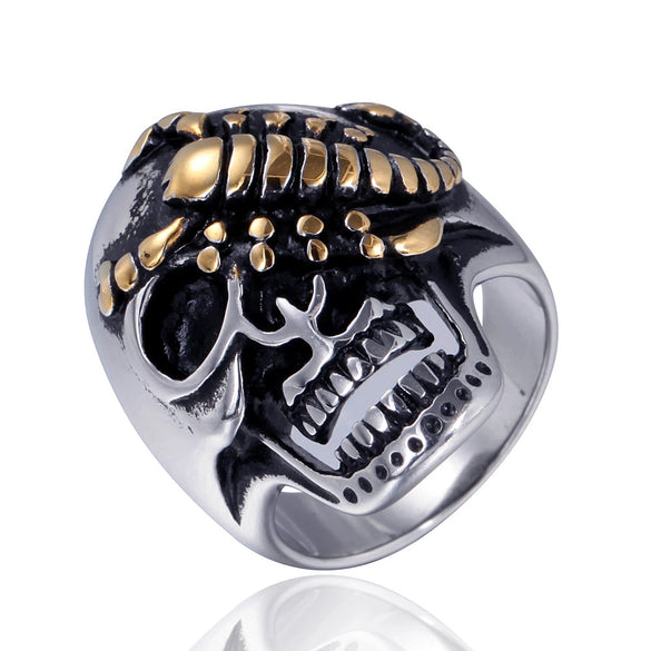 Wholesale Men's Titanium Steel Scorpion Ring With Geometric Pattern And Polishing Process