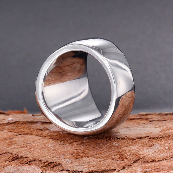 Wholesale Men's Titanium Steel Sixpointed Star Ring With Electroplating Treatment