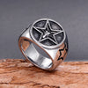 Wholesale Men's Titanium Steel Sixpointed Star Ring With Electroplating Treatment