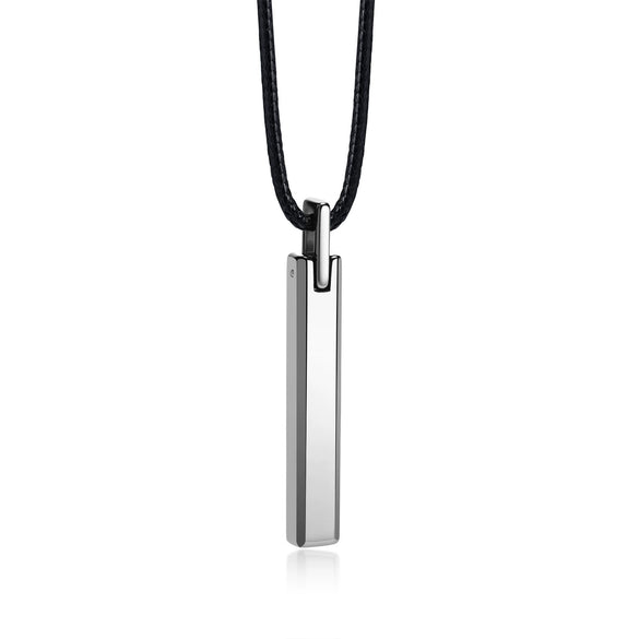 Wholesale Men's Tungsten Steel Glossy Pendant Necklace With Letters Numbers Text Pattern
