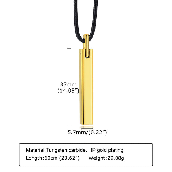 Wholesale Men's Tungsten Steel Glossy Pendant Necklace With Letters Numbers Text Pattern