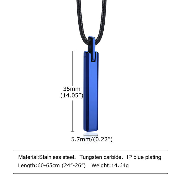 Wholesale Men's Tungsten Steel Glossy Pendant Necklace With Letters Numbers Text Pattern
