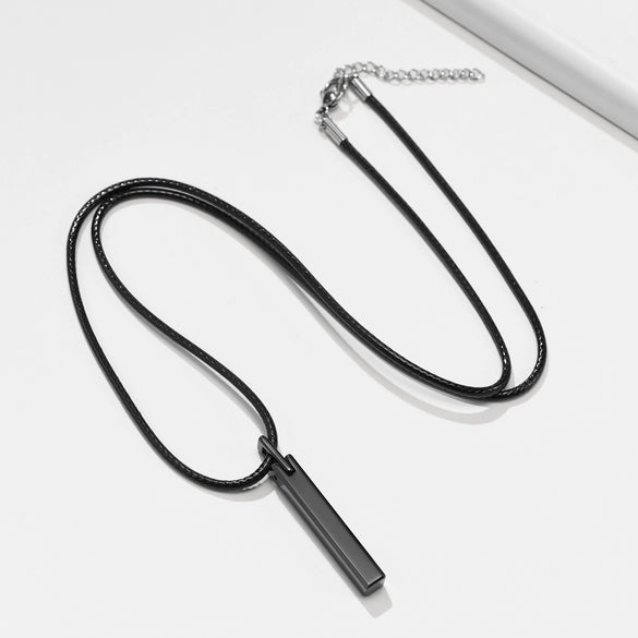 Wholesale Men's Tungsten Steel Glossy Pendant Necklace With Letters Numbers Text Pattern