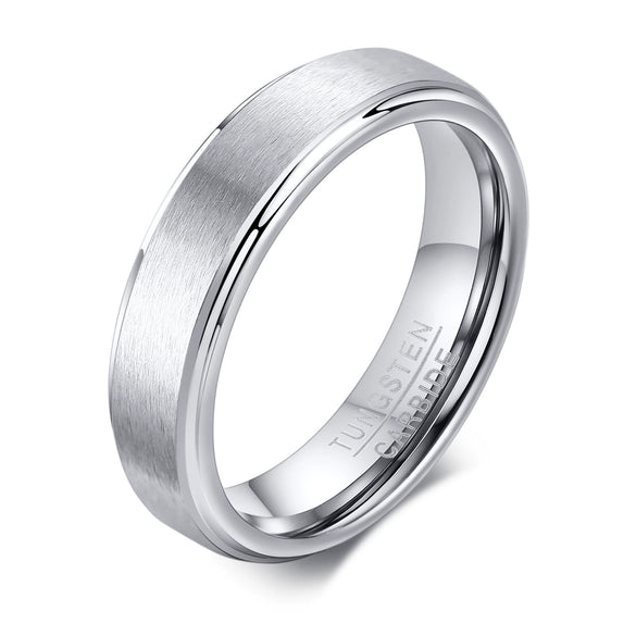 Wholesale Men's Tungsten Steel Ring Black Geometric Style Polished