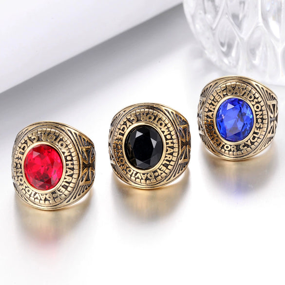 Wholesale Men's Vintage Cross Stainless Steel And Titanium Steel Ring With Polishing Treatment