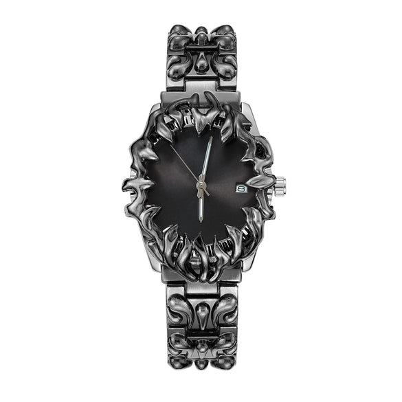 Wholesale Men's Vintage Waterproof Watch Irregular Claw Style Alabaster Alloy Case Mineral Reinforced Glass Mirror Stainless Steel Buckle